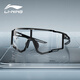 李寧（LI-NING）騎行眼鏡日夜兩用近視套鏡變色跑步馬拉松防風(fēng)眼鏡公路自行車(chē)男女 磨砂黑全框-日夜兩用黑白變色