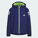 阿迪達斯童裝25秋男女童涼感拒水梭織運動(dòng)休閑連帽夾克外套KC2529KC2530 深藍色/金屬銀 KC2529 164  建議身高164cm