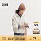 Semir衛(wèi)衣女純色半開襟衣服溫柔百搭秋休閑風(fēng)寬松落肩套頭衫ins潮 奶白10501 M