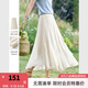 梵希蔓溫柔風(fēng)高腰A字半身裙女2025夏季新款優(yōu)雅淑女垂感飄逸長(zhǎng)裙 A0720 杏色 L
