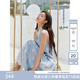 范思藍恩【徐若晗同款】海邊度假連衣裙女夏重工編織藍色條紋2618 微風藍 M