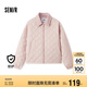 森馬（Semir）棉服女燈芯絨翻領(lǐng)菱形格復(fù)古2024冬三防寬松輕薄棉衣109724112007