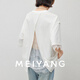 美洋（MEIYANG）云端T恤 科技涼感速干抗菌_蕾絲拼接開叉圓領(lǐng) 白色 S