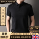 Ehangy國(guó)際奢侈品牌2025夏季新品男士冰絲無(wú)痕短袖Polo衫中青年休閑舒適 黑色 XL (175)