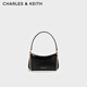 CHARLES&KEITH鱷魚紋鏈條腋下包小方包女生日禮物七夕禮物CK2-80151362-B Black Croco黑色 S