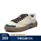 FILA FUSION 斐樂(lè)潮牌新品男子POP輕質(zhì)帆布鞋時(shí)尚休閑鞋 米色/銀貂-AS 42