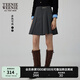 Teenie Weenie小熊女裝春季學院通勤甜美少女感百褶半身短裙A字裙 灰色 S (160)