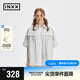 英克斯（inxx）APYD 美式休閑小眾設(shè)計(jì)感廢土風(fēng)短袖襯衣男復(fù)古做舊破洞襯衫外套 本白 L