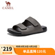 駱駝（CAMEL）磨砂牛皮舒適軟彈兩穿休閑戶外涼拖勃肯鞋男 G15M640019 灰色 39