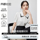 尚都比拉燕尾撞色領(lǐng)襯衫女夏季設(shè)計感褶皺短袖時尚通勤薄款襯衣 白拼黑 M