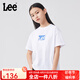 Lee童裝男女兒童短袖T恤2025夏季新款純棉百搭休閑打底衫中大童體恤 白色 160 cm
