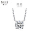 MoLi【趙露思同款】培育鉆石項鏈四爪銀吊墜1克拉七夕送女友18K金鉑金 銀墜+銀鏈/培育鉆D/VVS/GRC證書(shū) 1克拉