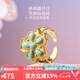 布達(dá)拉宮925銀鑲嵌綠松石戒指女士款指環(huán)小眾設(shè)計(jì)優(yōu)雅風(fēng)送老婆生日禮物 曉幸?！ぞG松石戒指·
