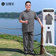 寶財(cái)羊中老年唐裝男爸爸夏季套裝中山裝中國(guó)風(fēng)太極服老人衣服居士服漢服