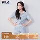FILA 楊冪同款|斐樂官方女裝針織POLO2025夏季新款時尚優(yōu)雅寬松短袖 冰心藍(lán)-LB L 170/88A/L