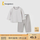 童泰（TONGTAI）嬰兒套裝純棉四季男女寶寶衣服內(nèi)衣兒童家居服上衣褲子長褲 灰色 90 cm
