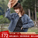 百圖betu女裝春季新款短外套簡約寬松ins潮百搭牛仔外套女2401T45 牛仔色 M