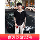 牧唯老錢風(fēng)雅痞古巴領(lǐng)襯衫短袖男高級(jí)感痞帥穿搭夏季冰絲碎花T恤襯衣 黑色 XL [建議125-140斤]