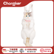 Chongker寵客三花貓背包仿真雙肩包玩偶毛絨娃娃玩具貓送女友兒童生日禮物 淡三花貓背包-粉色珍珠圍脖款 50*15*30