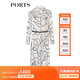 PORTS寶姿春夏新品女裝長袖長連衣裙LM8D192MPT018 米白色印花 L (8)