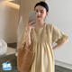 GP MADAM輕奢孕婦裝新款84%天絲孕婦連衣裙夏裝時(shí)髦夏季孕婦裙子女夏天款 姜黃色 L