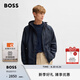 BOSS博斯【七夕節(jié)禮物】男士25年春季新款雙 B 造型交織字母圖案夾克 404-深藍(lán)色 L