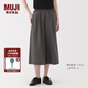 無(wú)印良品（MUJI）女式易干彈力泡泡紗輕便七分褲 褲子女款25年夏季女裝 BE1VSA5S 深灰色 L （165/70A）