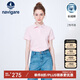 Navigare意大利小帆船女士休閑通勤POLO領(lǐng)短袖T恤2325524509 粉 L 