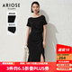 艾諾絲雅詩(shī)【商場(chǎng)同款】夏季新品通勤經(jīng)典簡(jiǎn)約收腰開衩連衣裙30439698 黑色 XL