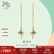 周生生七夕禮物18K玫瑰金耳釘一對薄荷系列銀杏葉彩金耳線(xiàn) 92255E 定價(jià)