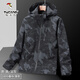 啄木鳥(niǎo)沖鋒衣男春秋季新款戶(hù)外三防登山服外套男士夾克上衣服 1899深灰迷彩【男款】 3XL （建議140-160斤）