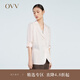 OVV2023春夏新款女裝三?？劭删磉?9MM絲麻微收腰西服外套 粉紅（凈色）12 M