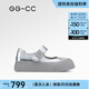 GG-CC【陳都靈同款】銀河微光瑪麗珍鞋銀色厚底芭蕾單鞋女G25U4817 銀色 35