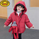 G.duck兒童羽絨服2024新款男女童短款加厚棉襖小童寶寶卡通保暖外套冬季 熱售紅色 110 適合身高100-110cm年齡4-5歲