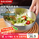 拜杰韓式冷面碗拌飯碗20cm不銹鋼大碗湯碗韓國(guó)料理餐具泡面碗 銀色