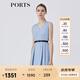 PORTS寶姿春夏新品女裝V-領(lǐng)無(wú)袖中長(zhǎng)連衣裙LM8D079MFT022 霧藍(lán)色 M (6)