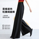晚白【新品】超薄涼感褲裙2025秋款慵懶風(fēng)肌理感褲子寬松闊腿褲女 黑色 27