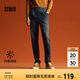 森馬牛仔褲男加絨保暖長(zhǎng)褲冬復(fù)古肌理感寬松錐形109724124107