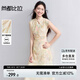 尚都比拉國風(fēng)立領(lǐng)連肩袖繡花連衣裙女夏季新中式捏褶A字印花裙氣質(zhì)中長(cháng)裙