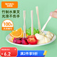 特美居（temeiju）水果叉一次性叉子月餅蛋糕竹制加厚點心叉外賣打包環(huán)保木叉100支