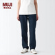 無印良品（MUJI） 女式 牛仔 直筒褲（股下77cm）女款牛仔褲子 純棉全棉丹寧回潮 深藏青色BEA25A3S 26inch 165/66A