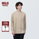 無印良品（MUJI）男式 麻 立領(lǐng)長袖襯衫 男士襯衣 漢麻 男裝 上衣  AC9AAA4S 原色 L (175/100A)