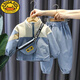 G.DUCKKIDS品牌名品 男童秋裝套裝2024新款1-8歲小童運動(dòng)兩件套男孩寶寶衣服 藍色 100 適合身高90-100cm年齡3-4歲