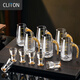 CLITON金箔水晶白酒杯分酒器套裝一口杯茅臺小酒杯玻璃烈酒杯6杯6壺