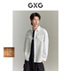 GXG男裝  黑色肌理感工裝風(fēng)口袋襯衫外套 GEX10314673 白色 L