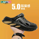 卡帝樂鱷魚（CARTELO）洞洞鞋男夏季外穿兩用涼拖鞋男包頭拖鞋軟底沙灘涼鞋 黑色 42-43