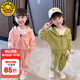 G.DUCKKIDS小黃鴨女童套裝春秋裝兒童衛衣套裝小童女寶寶長(cháng)袖外套褲子兩件套 粉紅色 90 尺碼1~2歲【 80-90cm】