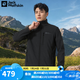 Jack Wolfskin狼爪夾克男春秋款戶外運動防風防潑水徒步登山軟殼夾克外套 A62521A-6000/黑色 2XL 185/108A