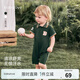babylove【清倉】嬰兒連體衣男女寶寶夏季薄款外出服休閑運(yùn)動(dòng)短爬短袖哈衣 墨綠 90cm