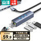 山澤 USB3.0轉(zhuǎn)千兆網(wǎng)口擴展塢分線器HUB拓展塢高速轉(zhuǎn)換器筆記本電腦臺式機一拖多轉(zhuǎn)接頭延長線RHX13-J